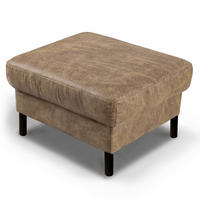 HOCKER Textil, Leder Graubraun  - Graubraun, Design, Leder/Textil (70/48/60cm) - Livetastic