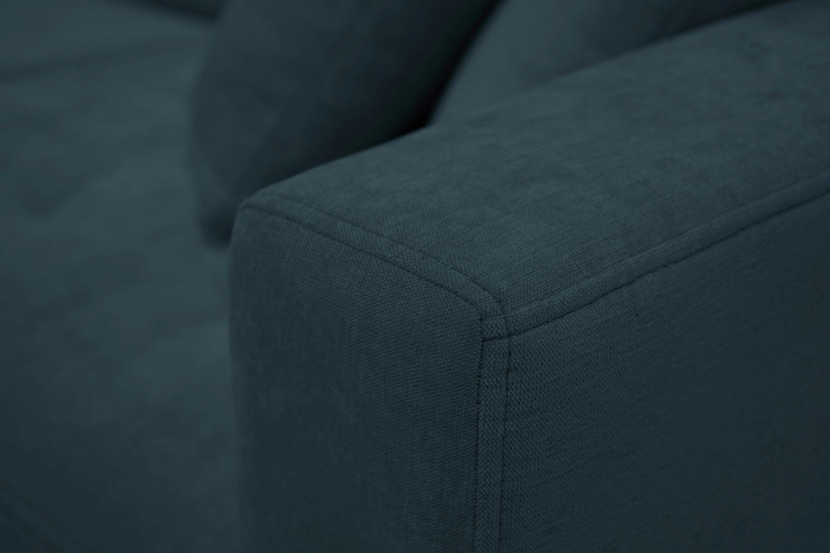 ECKSOFA Chenille Petrol  - Petrol/Naturfarben, Design, Holz/Textil (160/231cm) - Livetastic