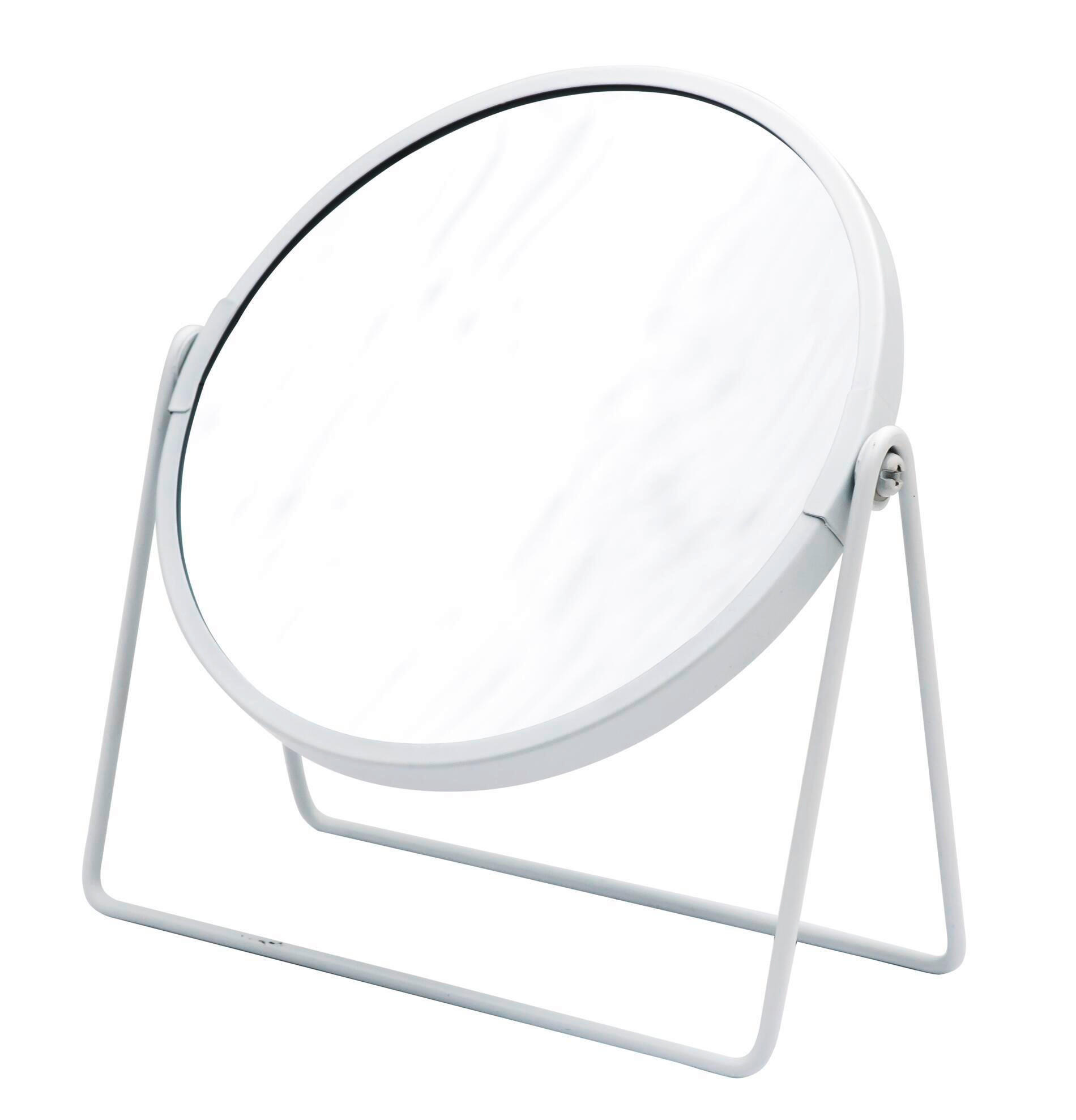 SCHMINKSPIEGEL 18,5/20,5 cm     - Weiß, Basics, Glas/Metall (18,5/20,5cm) - Sadena