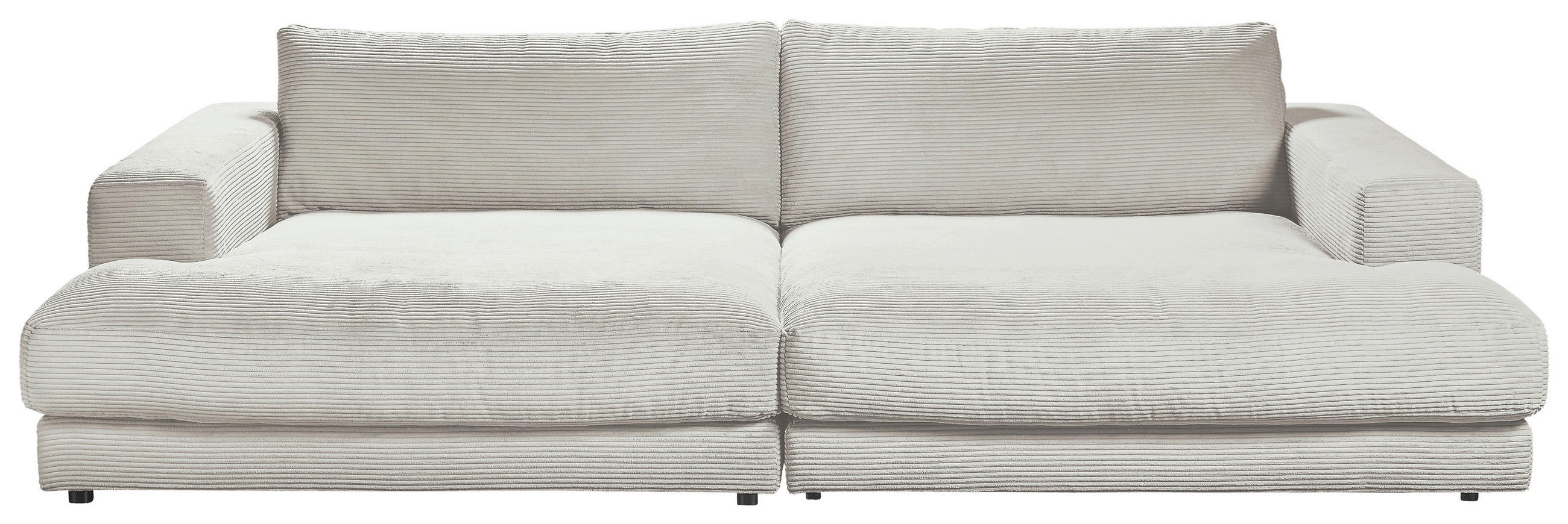 MEGASOFA Cord Hellgrau  - Hellgrau/Schwarz, Design, Kunststoff/Textil (290/86/170cm) - Pure Home Lifestyle