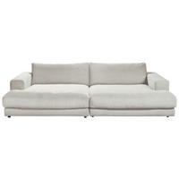 MEGASOFA Cord Hellgrau  - Hellgrau/Schwarz, Design, Kunststoff/Textil (290/86/170cm) - Pure Home Lifestyle