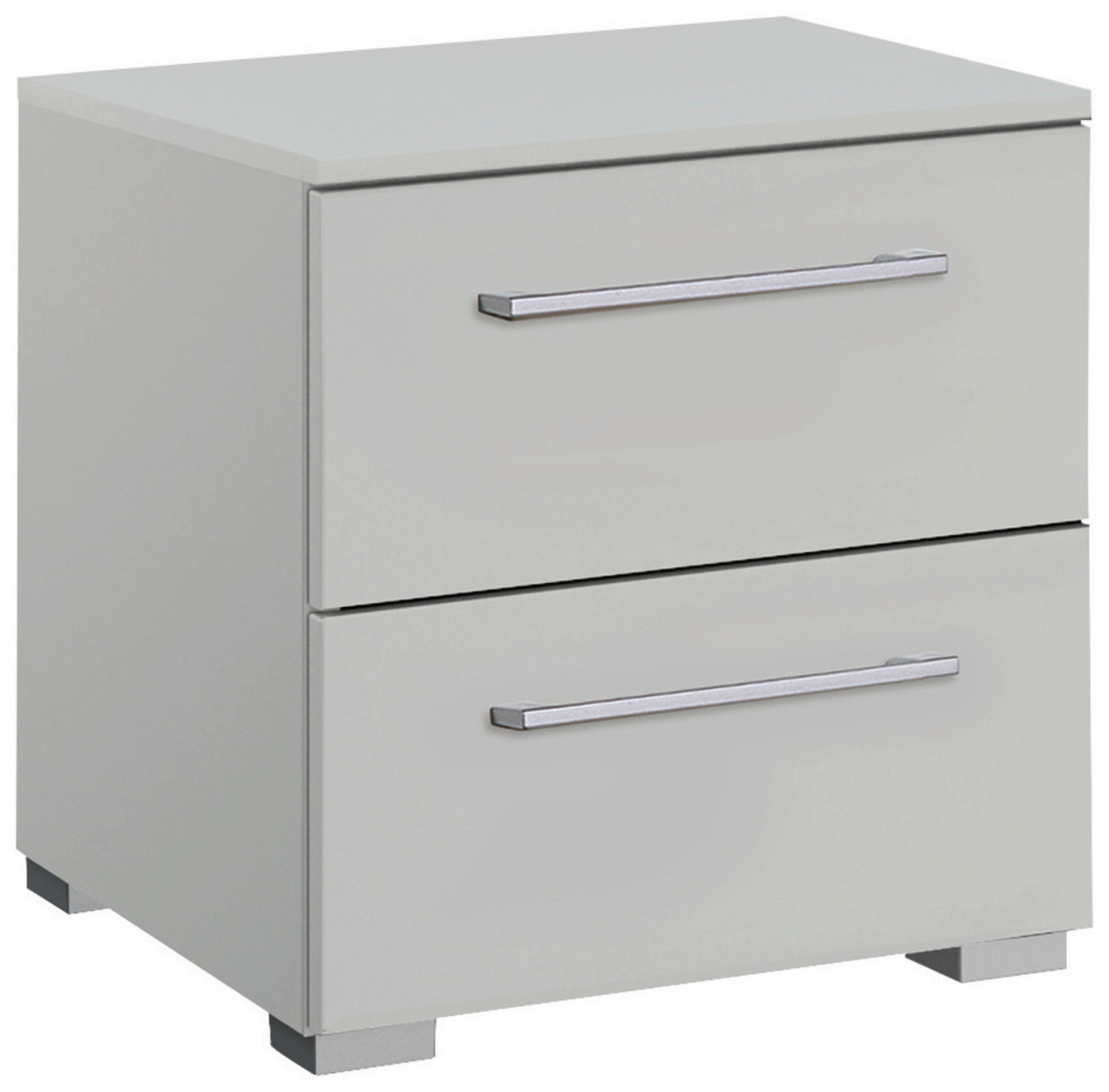 NACHTSCHRANK Hellgrau - Silberfarben/Hellgrau, Design, Kunststoff/Metall (40/49/42cm) - Novel