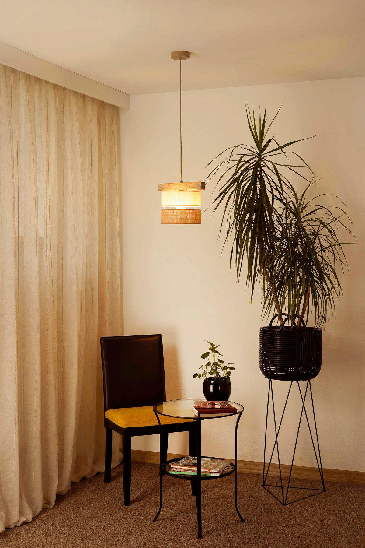 HÄNGELEUCHTE 27/105 cm   - Multicolor, Natur, Textil (27/105cm)