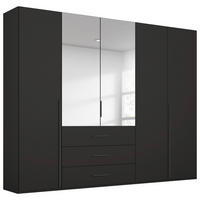 DREHTÜRENSCHRANK 251/223/60 cm,  in Schwarz, 5-türig  - Graphitfarben/Schwarz, Design, Glas/Holzwerkstoff (251/223/60cm) - home24