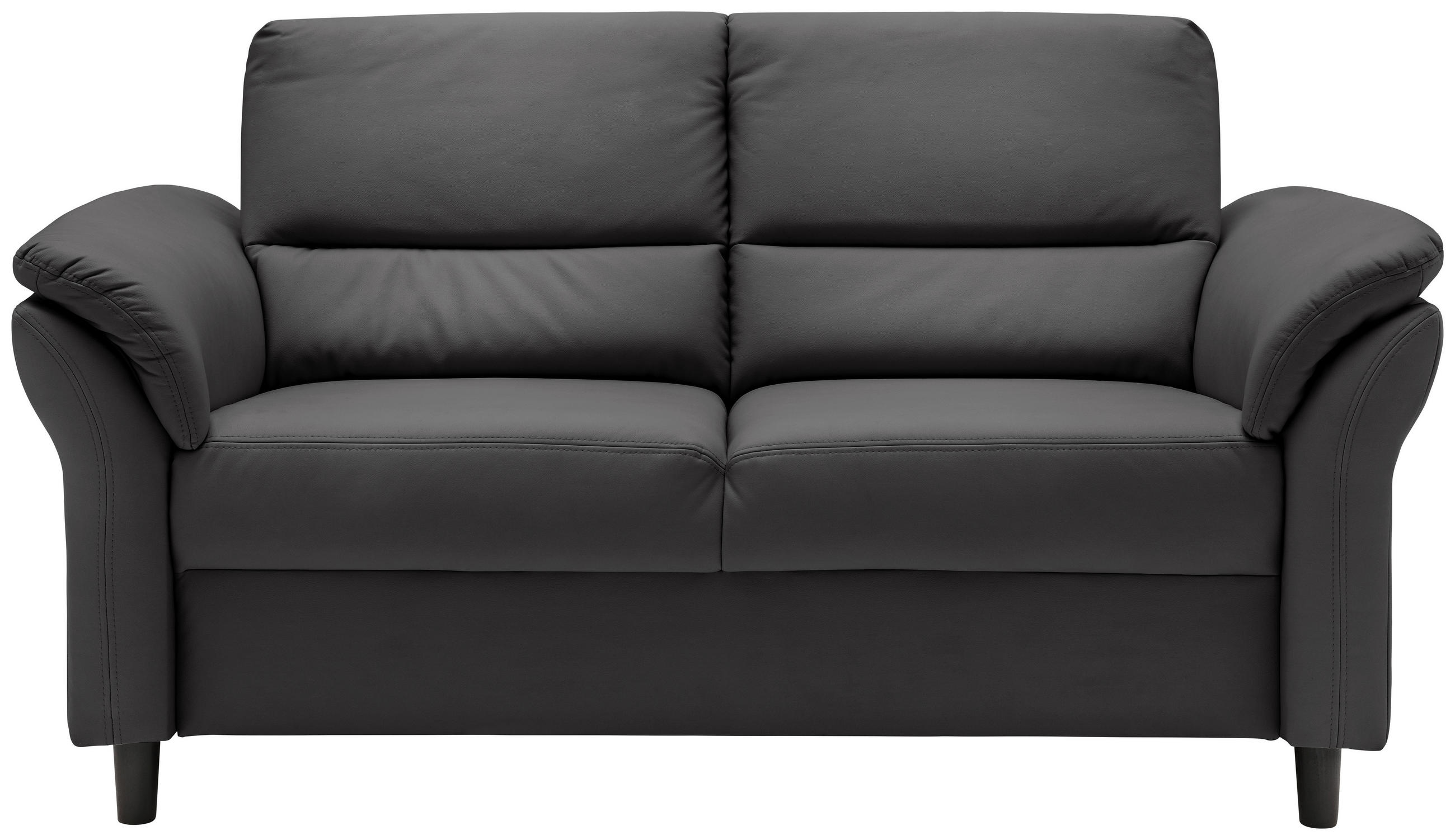 3-SITZER-SOFA Lederlook Schwarz  - Schwarz, MODERN, Holz/Textil (192/90/89cm) - Livetastic