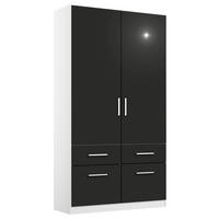 DREHTÜRENSCHRANK 91/197/54 cm,  in Grau, Weiß, 2 Tür(en)  - Chromfarben/Weiß, MODERN, Holzwerkstoff/Kunststoff (91/197/54cm) - Rauch Möbel