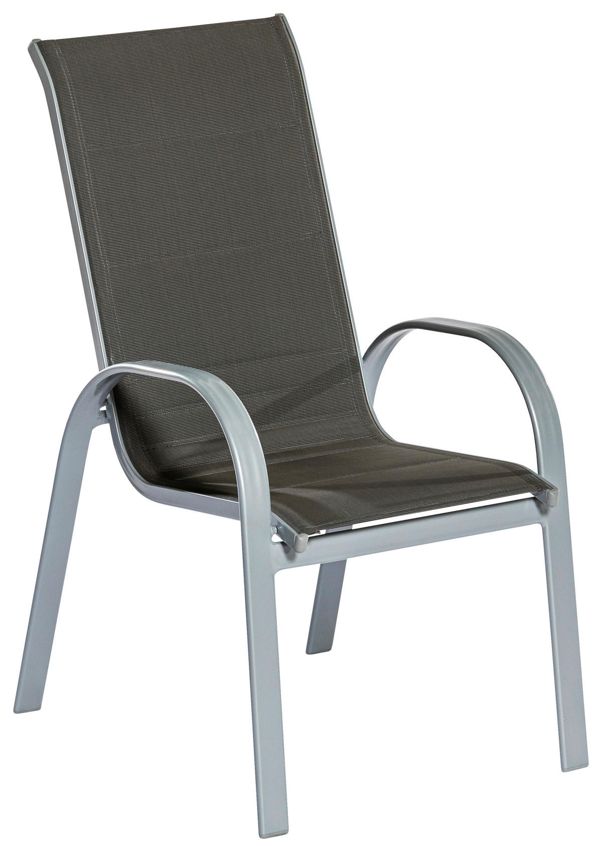 STAPELSESSEL in Metall, Textil Anthrazit, Silberfarben  - Anthrazit/Silberfarben, KONVENTIONELL, Textil/Metall (56,5/104/77cm) - Gardenson