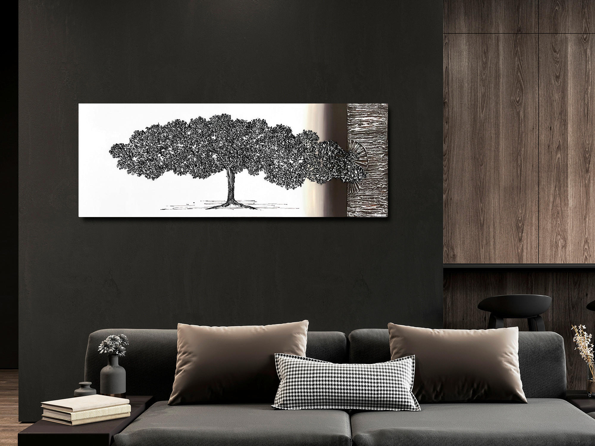 ULJENA SLIKA  150/55 cm       - smeđa/crna, Lifestyle, drvni materijal/tekstil (150/55cm) - Monee