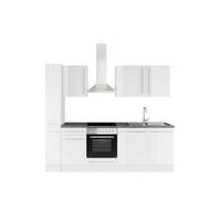 KÜCHENBLOCK 250 cm  in Weiß Hochglanz  - Weiß Hochglanz/Dunkelgrau, LIFESTYLE, Holzwerkstoff/Kunststoff (250cm) - P & B