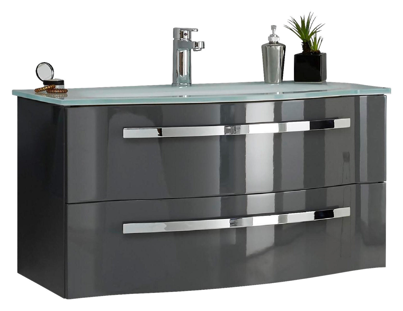 WASCHTISCHUNTERSCHRANK  - Chromfarben/Grau, KONVENTIONELL, Holzwerkstoff/Metall (90/48,2/48,1cm) - Xora