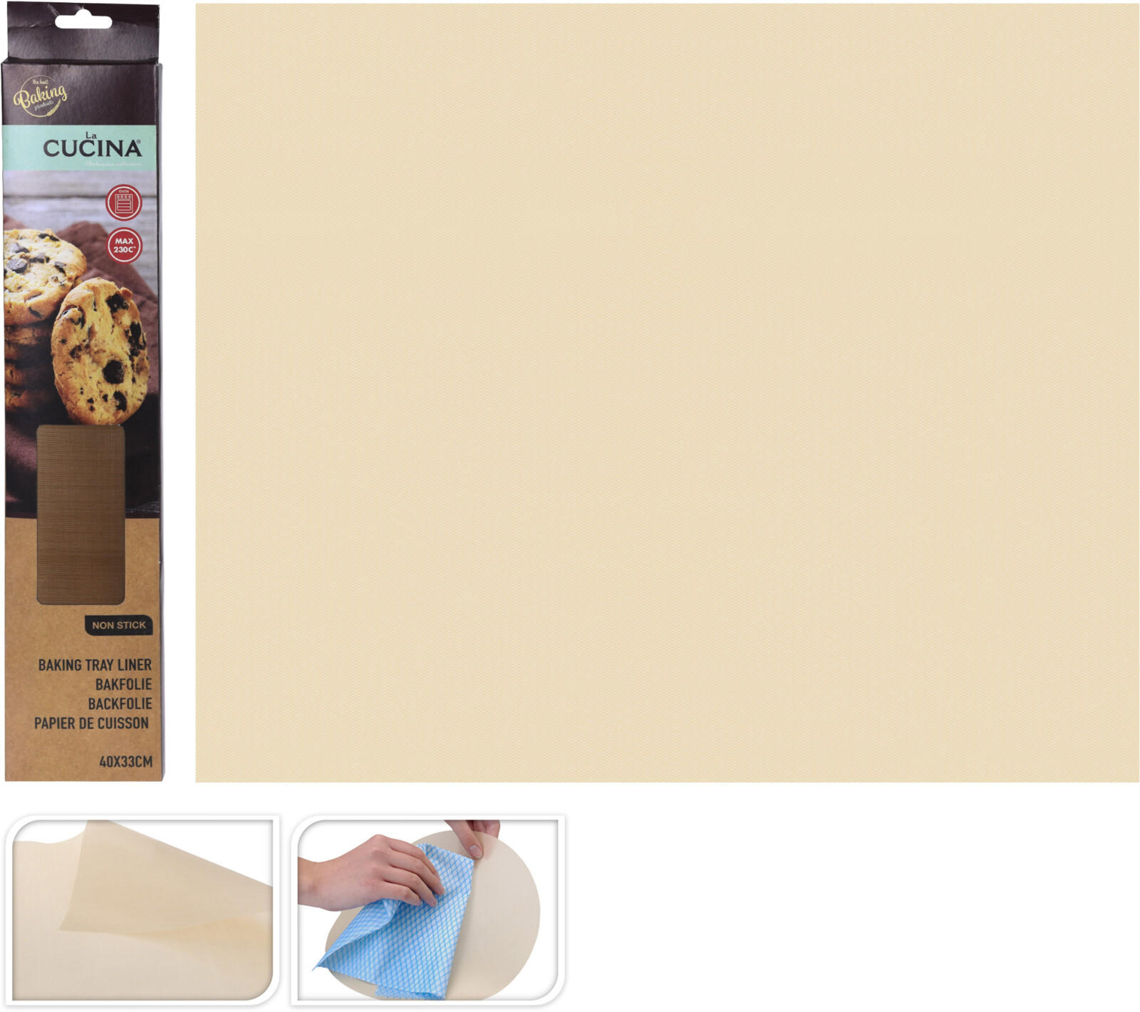 BAKPLÅTSPAPPER - beige, Basics (40/33/1cm)