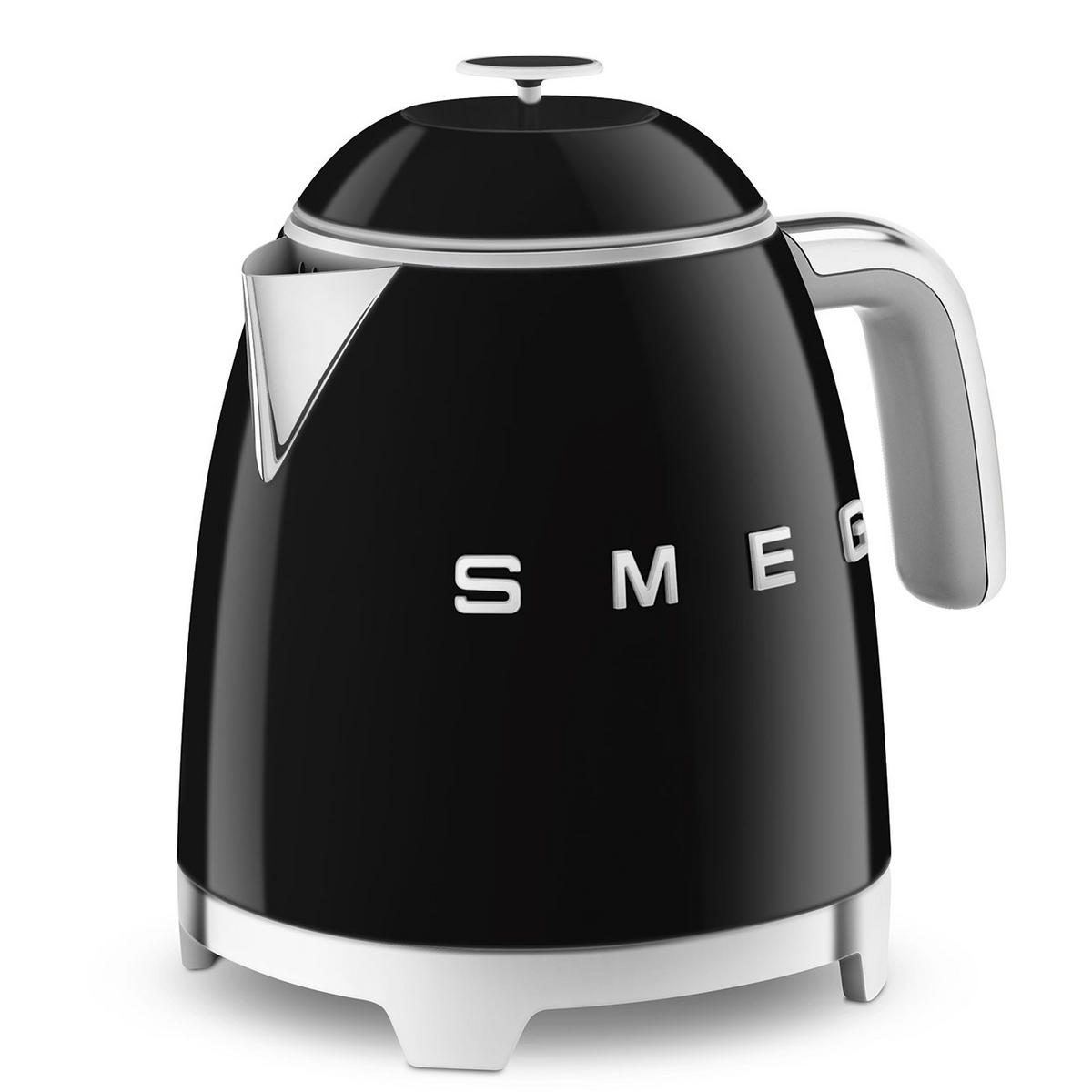 WASSERKOCHER 0,8 l  - Schwarz Hochglanz, Design, Metall (22,3/24,8/17,1cm) - SMEG