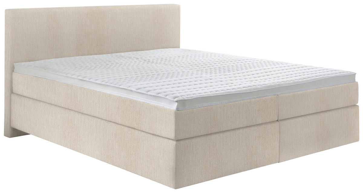 BOXSPRINGBETT 160/200 cm  in Taupe  - Taupe/Schwarz, KONVENTIONELL, Kunststoff/Textil (160/200cm) - Hom`in