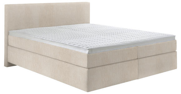 BOXSPRINGBETT 200/200 cm  in Taupe  - Taupe/Schwarz, KONVENTIONELL, Kunststoff/Textil (200/200cm) - Hom`in