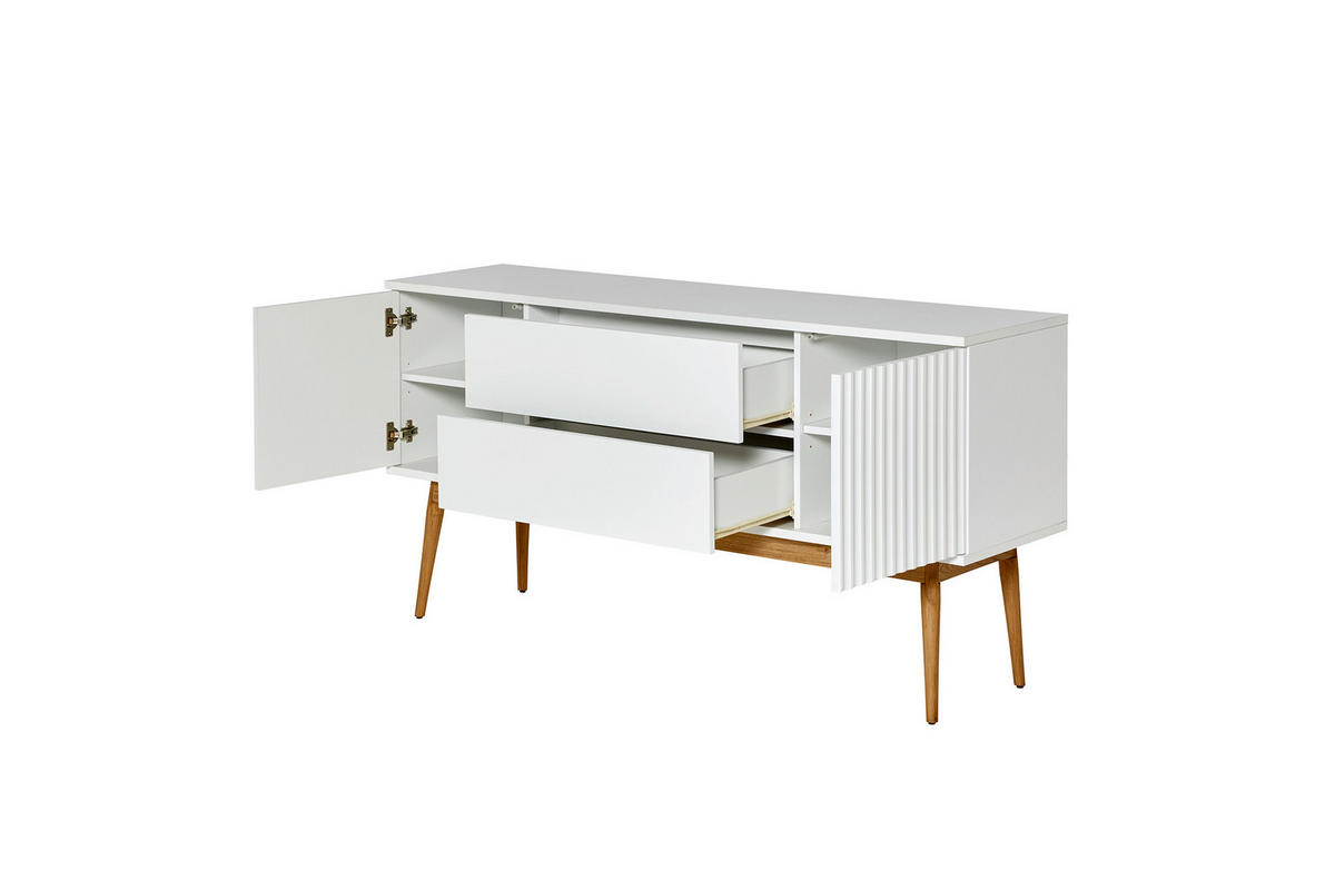 SIDEBOARD  150/75/39,6 cm 2 Schublade(n)  - Eichefarben/Weiß, MODERN, Holz/Holzwerkstoff (150/75/39,6cm) - MID.YOU