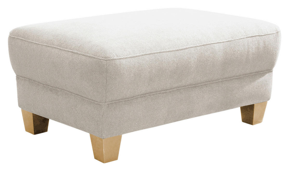 HOCKER Flachgewebe Creme  - Creme/Naturfarben, KONVENTIONELL, Holz/Textil (101/45/66cm) - Sit & More