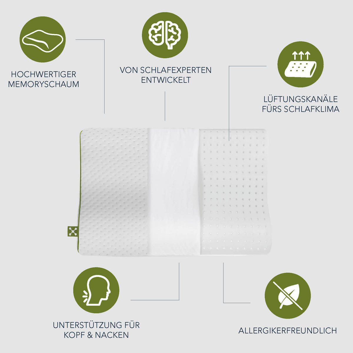 NACKENKISSEN KIDS ERGONOMIC  - Weiß, Basics, Textil (50/6/32cm) - Smartsleep