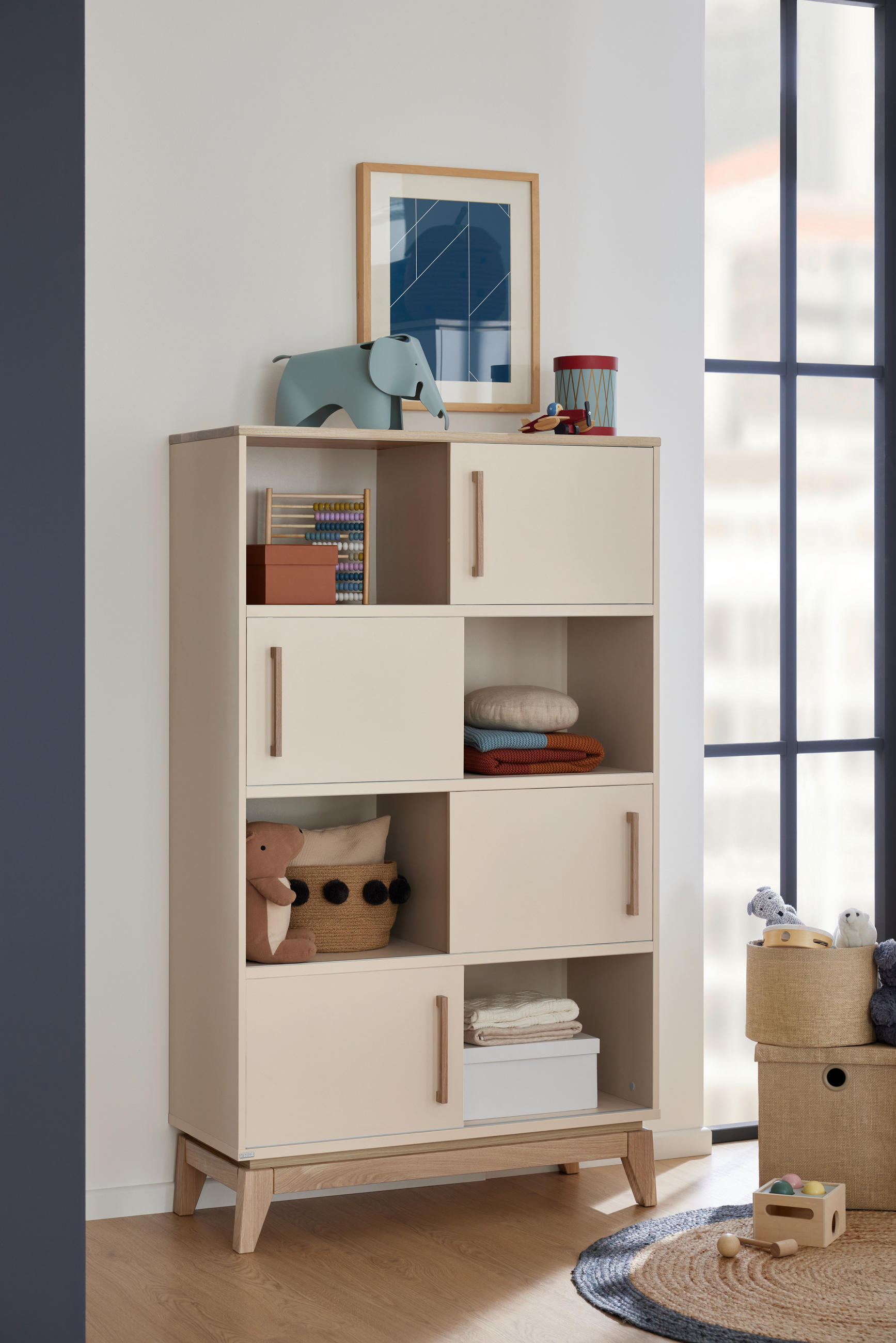 REGAL Eiche vollmassiv Beige  - Eichefarben/Beige, Basics, Holz/Holzwerkstoff (95,2/161/39,6cm) - Paidi