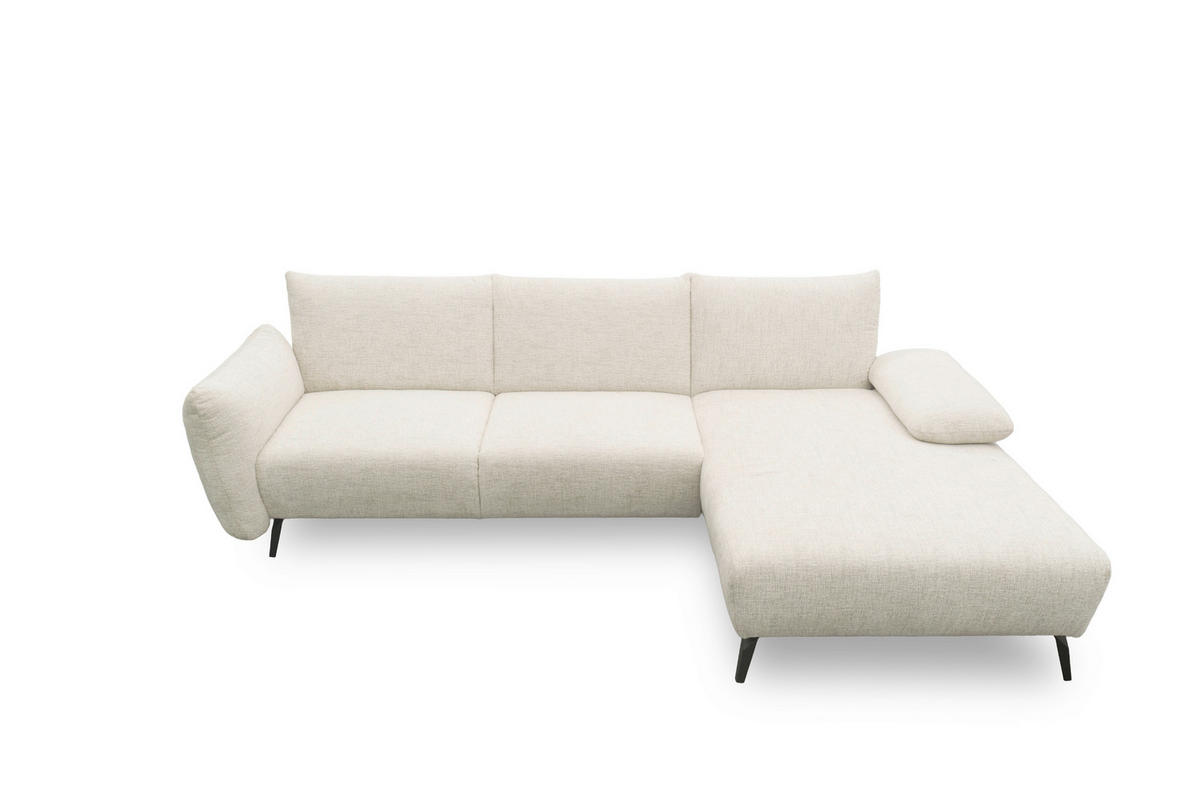 ECKSOFA 200 030 Beige Chenille  - Beige/Schwarz, MODERN, Textil/Metall (274/155cm) - Livetastic