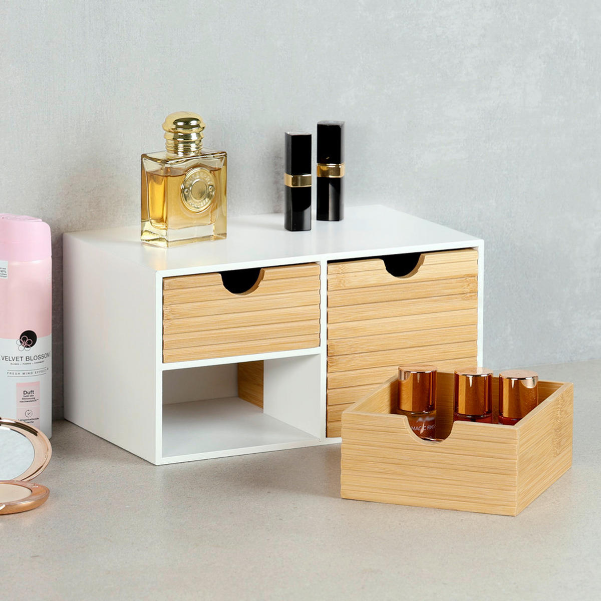 TISCHORGANIZER     - Naturfarben/Weiß, Basics, Naturmaterialien/Holzwerkstoff (27/16/14cm) - Kesper