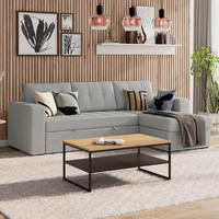 ECKSOFA  Mikrofaser, Struktur Grau  - Schwarz/Grau, Trend, Textil/Metall (239/160cm) - MID.YOU