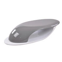 COUCHTISCH 130/58/30 cm oval Weiß Hochglanz, Grau Hochglanz  - Weiß Hochglanz/Grau Hochglanz, Design, Kunststoff (130/58/30cm) - Livetastic