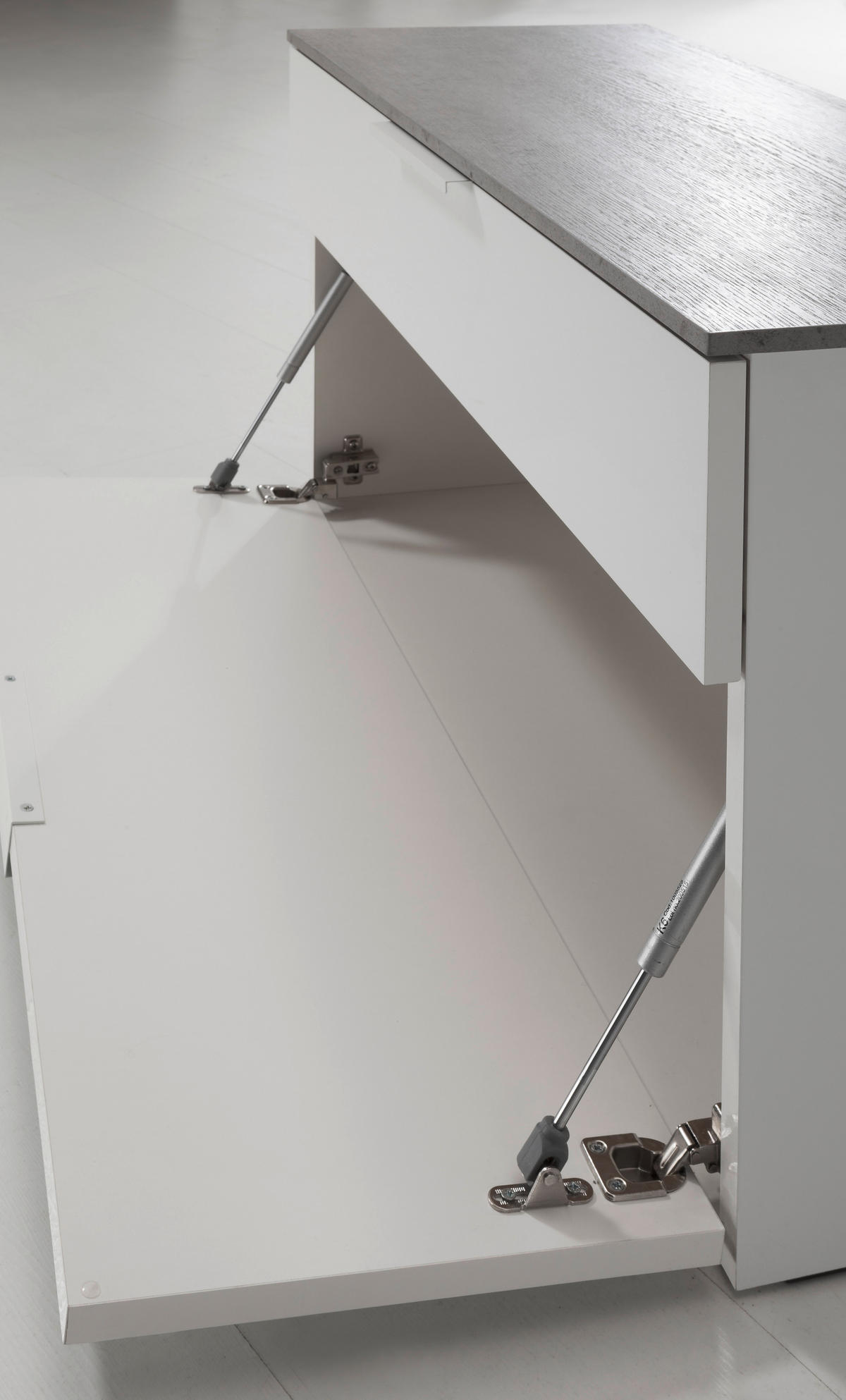 GARDEROBNA KLOP bela, svetlo siva - bela/svetlo siva, Design, kovina (90/50/35cm) - Voleo