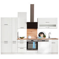 KÜCHENLEERBLOCK 310 cm   in Weiß  - Silberfarben/Eiche Artisan, ROMANTIK / LANDHAUS, Holzwerkstoff/Metall (310cm) - MID.YOU