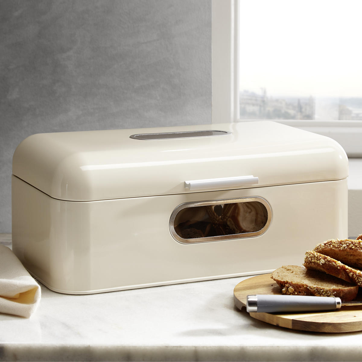 BROTKASTEN - Creme, Trend, Metall (42,5/23,8/17cm) - Echtwerk