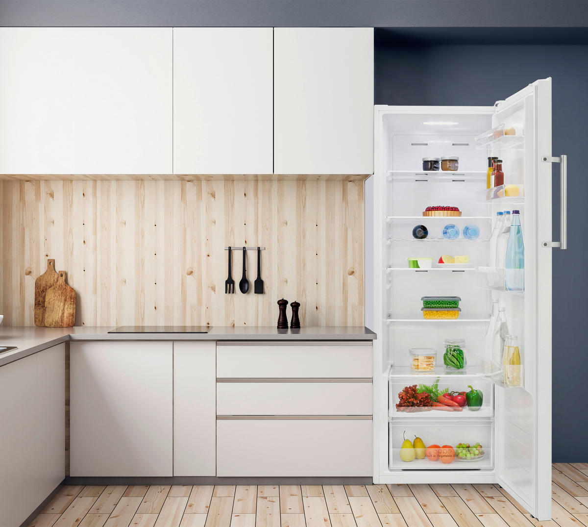 KÜHLSCHRANK 59,5/172/59 cm VS 7345 weiß 60cm E 322L  - Weiß, Basics (59,5/172/59cm) - Bomann