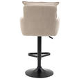 BARHOCKER Cord Creme, Schwarz, Beige Eisen Stoffauswahl, Sitzfläche 360° drehbar, inklusive Armlehnen  - Beige/Creme, Design, Textil/Metall (54/98-120/58cm) - Novel