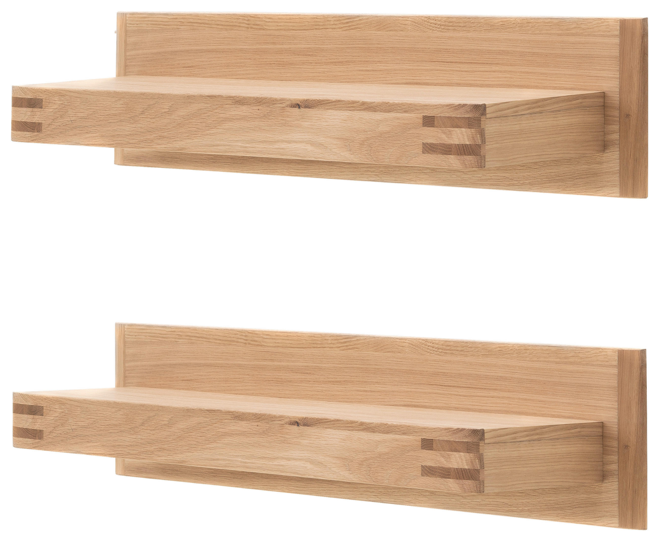WANDBOARD Balkeneiche furniert, massiv Eichefarben  - Eichefarben, Design, Holz/Holzwerkstoff (90/20/25cm) - Livetastic