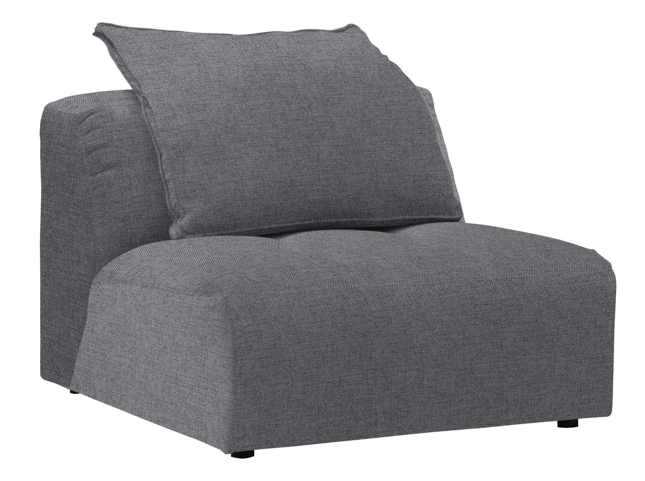 SESSEL in Flachgewebe Grau  - Schwarz/Grau, MODERN, Kunststoff/Textil (98/77/108cm) - Stylife