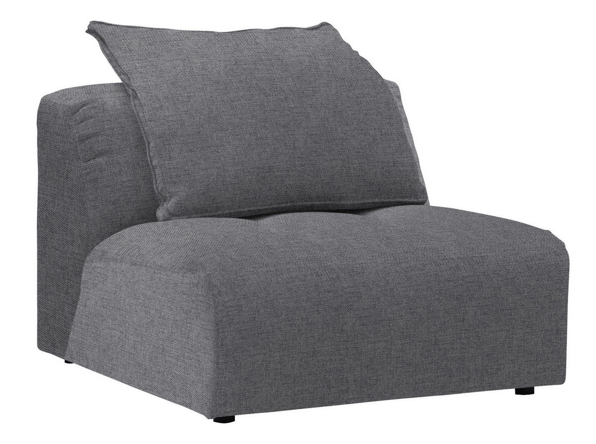 SESSEL in Flachgewebe Grau  - Schwarz/Grau, MODERN, Kunststoff/Textil (98/77/108cm) - Stylife