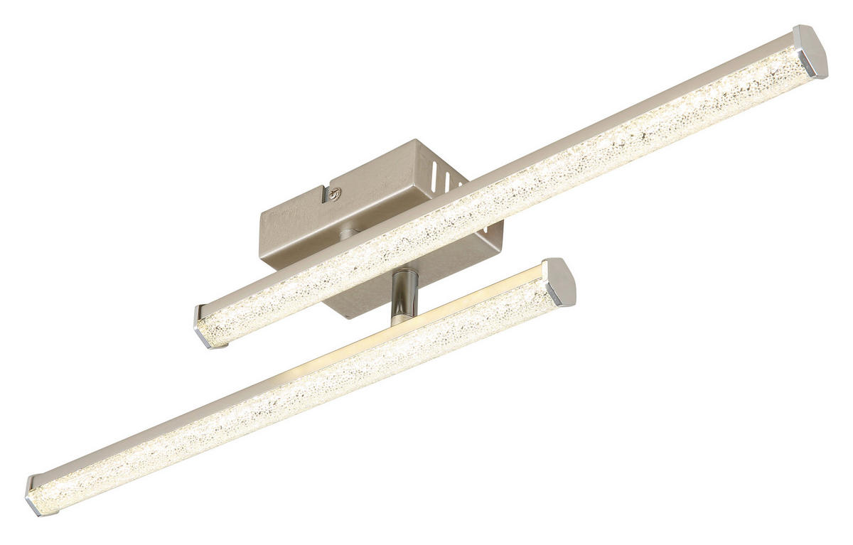 STROPNA LED-SVETILKA  KIRINA 12 W  4000 K 230 V  - barve kroma/barve niklja, Design, umetna masa (50/7/8,4cm) - Globo