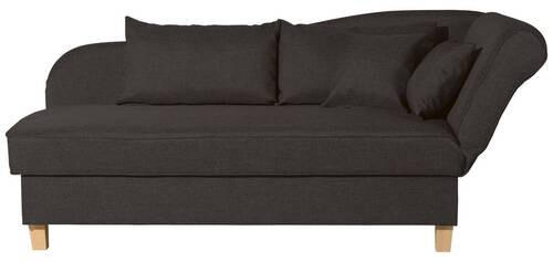 RÉCAMIERE Dunkelbraun Flachgewebe  - Dunkelbraun/Buchefarben, Design, Holz/Textil (190/88/82cm) - Max Winzer