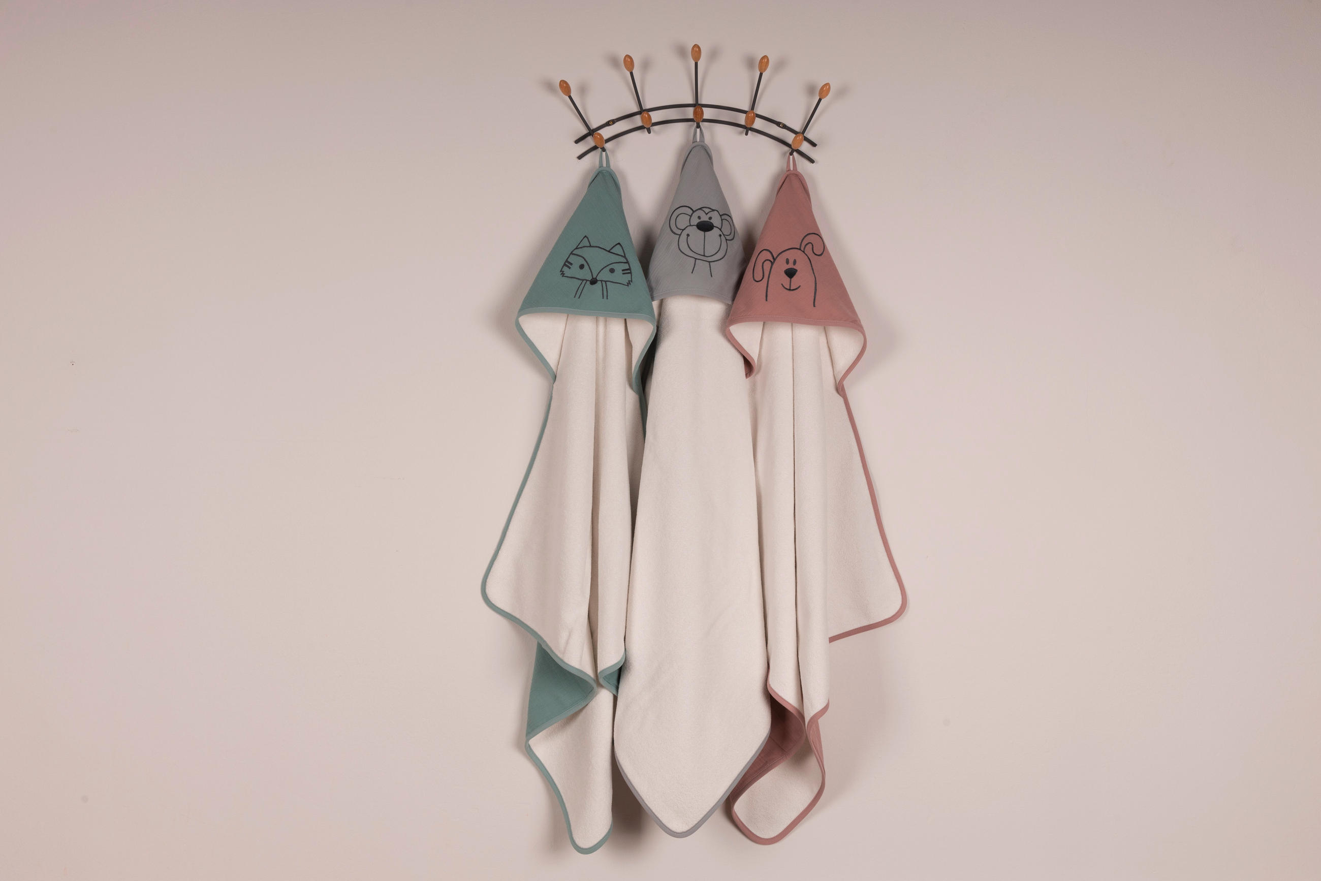 KAPUZENBADETUCH 90/90 cm    - Creme/Grau, Basics, Textil (90/90cm) - Bebe's Collection