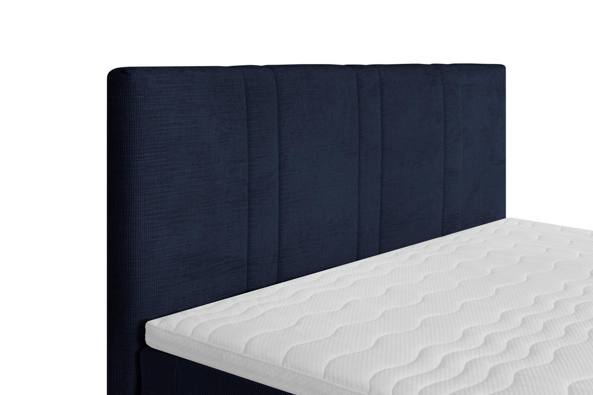 BOXSPRINGBETT 120/200 cm  in Dunkelblau  - Schwarz/Dunkelblau, Design, Textil/Metall (120/200cm) - Welnova