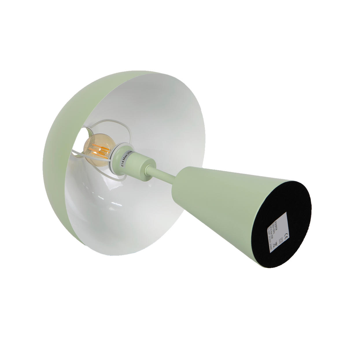 TISCHLEUCHTE 25/36 cm   - Salbeigrün, Design, Metall (25/36cm) - Globo