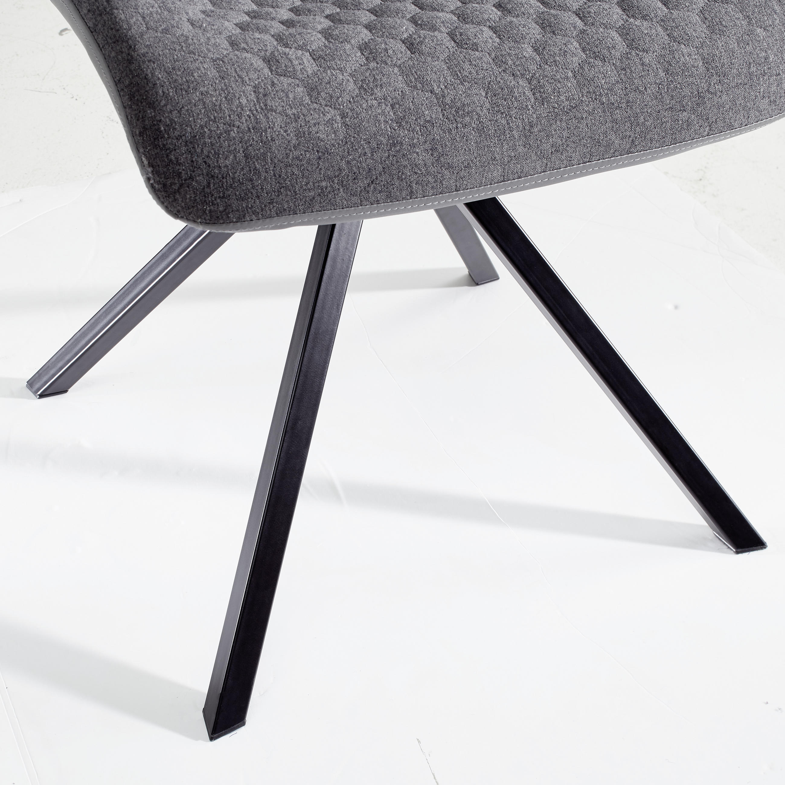 STUHL Flachgewebe Grau  - Schwarz/Grau, Design, Textil/Metall (48/87/58cm) - Livetastic