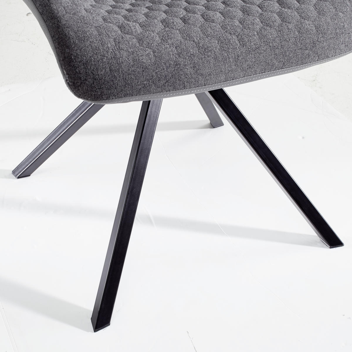 STUHL  in Flachgewebe  - Schwarz/Grau, Design, Textil/Metall (48/87/58cm) - Livetastic