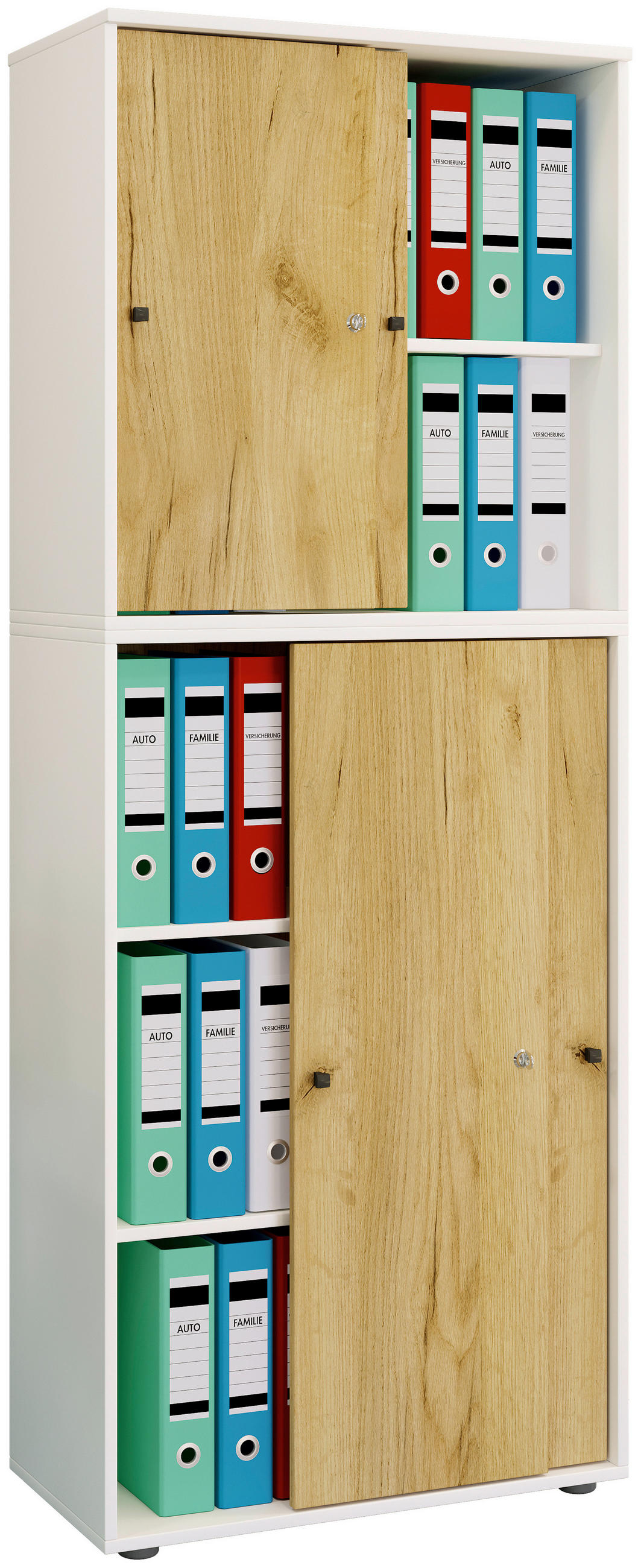 AKTENSCHRANK 70/183/37 cm  - Honigeiche/Weiß, Design, Holzwerkstoff (70/183/37cm) - MID.YOU