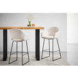 BARHOCKER Webstoff Schwarz, Beige Eisen Stoffauswahl  - Beige/Schwarz, Design, Textil/Metall (55/104,5/60,5cm) - Novel