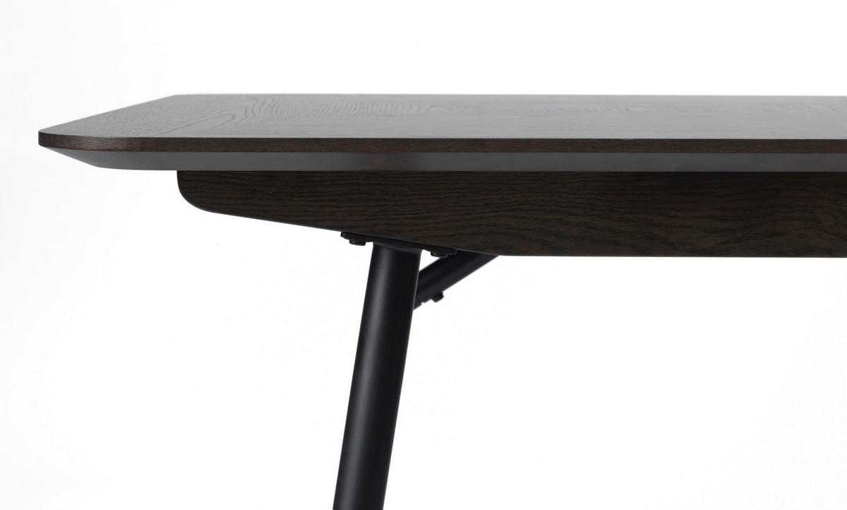 ESSTISCH Schwarz, Dunkelbraun rechteckig  ausziehbar  - Dunkelbraun/Schwarz, Trend, Holzwerkstoff/Metall (180-230/90/75cm) - Carryhome