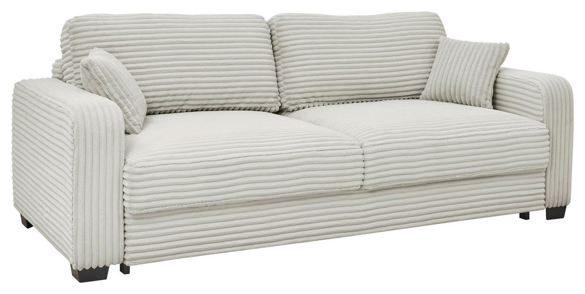 SCHLAFSOFA in Cord Silberfarben  - Silberfarben/Schwarz, Konventionell, Kunststoff/Textil (235/89/92cm) - MID.YOU