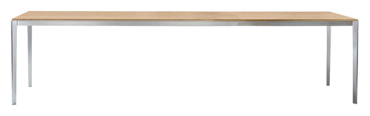 ESSTISCH in Holz, Metall 160-260/100/75 cm  - Eiche Bianco/Edelstahlfarben, Design, Holz/Metall (160-260/100/75cm) - TEAM 7
