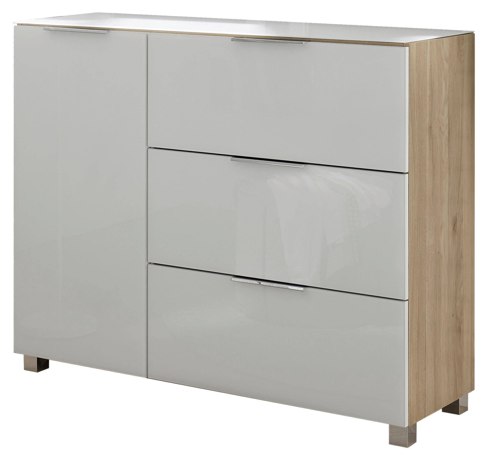 KOMODA, barvy dubu, kašmírová, 121/96/38 cm - černá/barvy dubu, Design, dřevo/kompozitní dřevo (121/96/38cm) - Xora