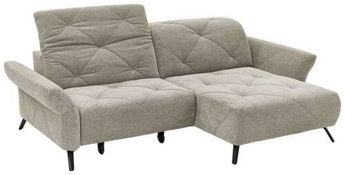 ECKSOFA in Webstoff Hellgrau  - Hellgrau/Schwarz, Design, Textil/Metall (244/173cm) - Moderano