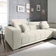 ECKSOFA in Mikrofaser Weiß  - Chromfarben/Weiß, Design, Textil/Metall (301/207cm) - Xora