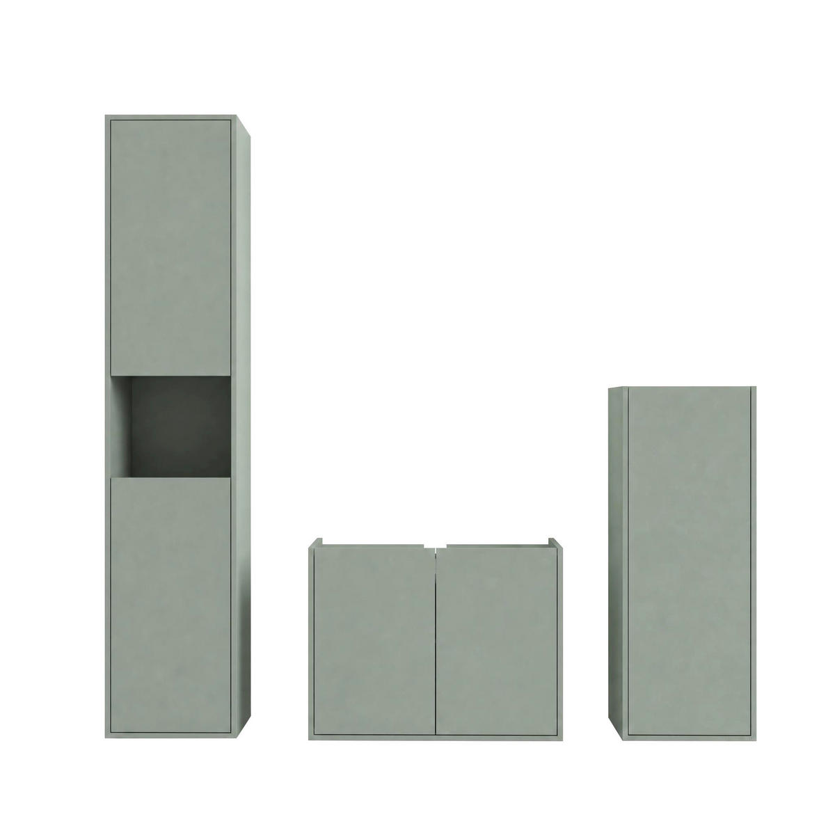 WASCHBECKENUNTERSCHRANK 80/62/35 cm  - Schilfgrün/Eichefarben, Trend, Holzwerkstoff/Kunststoff (80/62/35cm) - MID.YOU